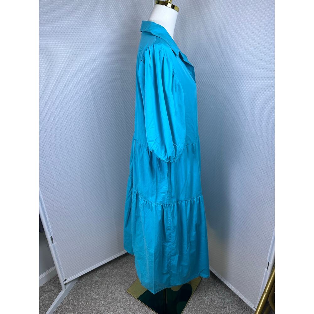 ANTHROPOLOGIE AMADI SHIRT DRESS LARGE $158 Cordelia Tiered Midi Shirtdress New - Picture 4 of 11